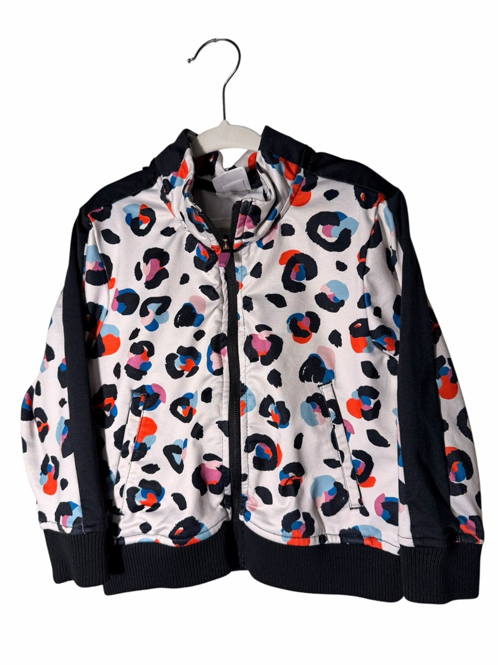 Hanna Andersson Multicolor Leopard Print Jacket with Black Trim